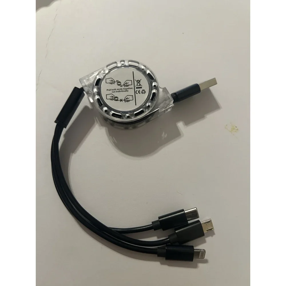 Stocking Stuffer Brand New 3 In 1 Retractable Charging Cord 3 Different Devices